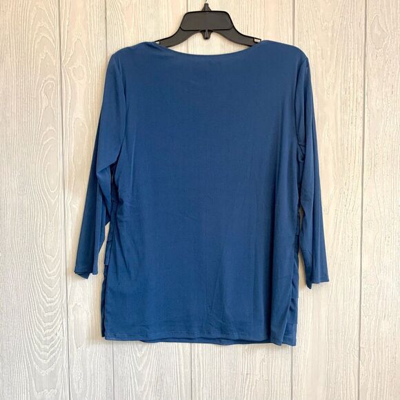 Alfani Blue Long Sleeve Top Size Large - Picture 4 of 4